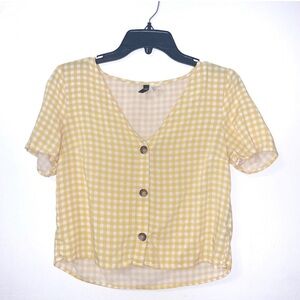 H&M Yellow Plaid Top